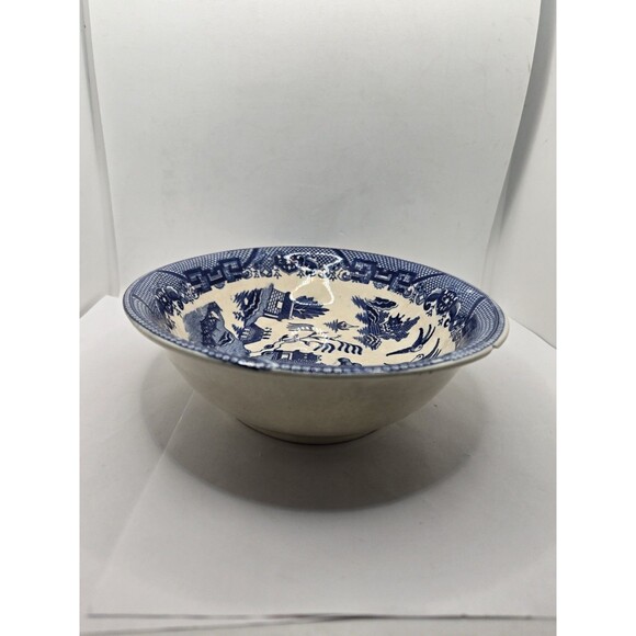 Antique Blue Willow Oval Veg. Serving Bowl 10 Inch, Japan Chip - Picture 4 of 15